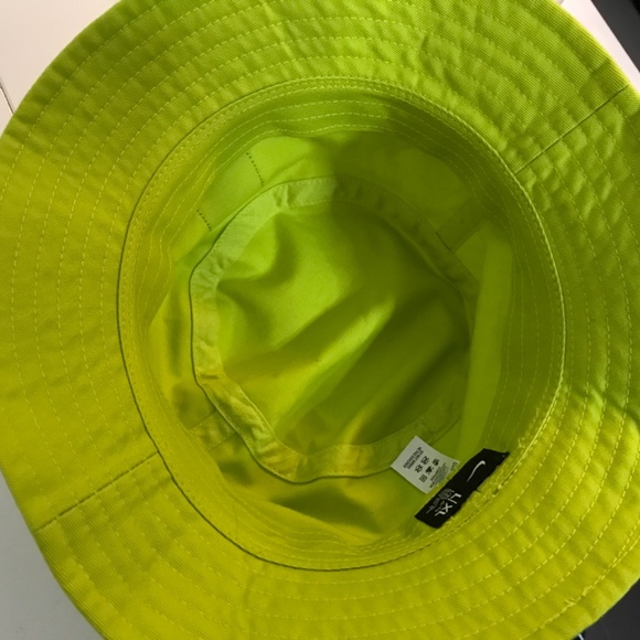 Nike Bucket Hat, L/XL kids cotton lime Lemon yellow, unisex, NEW - Picture 3 of 4